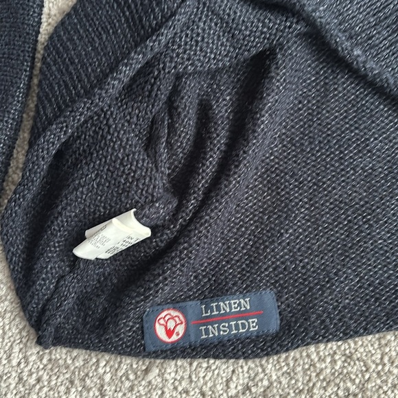 Armani Jeans Navy black contrast Futuristic Linen Mesh long sleeve Sweater XXL - Picture 3 of 15